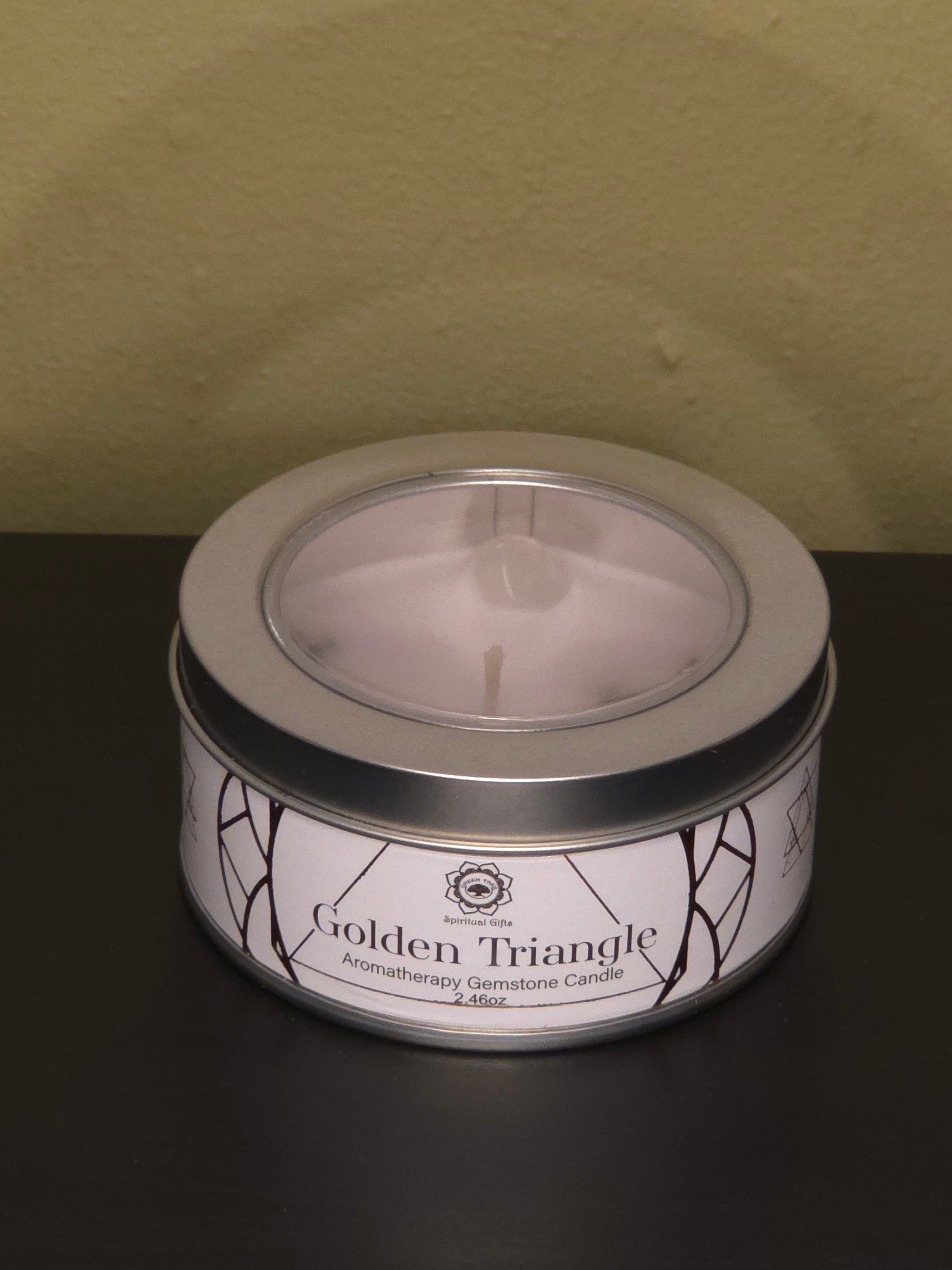 Golden Triangle Travel Tin – Amethist, Rozenkwarts & Bergkristal (70g)