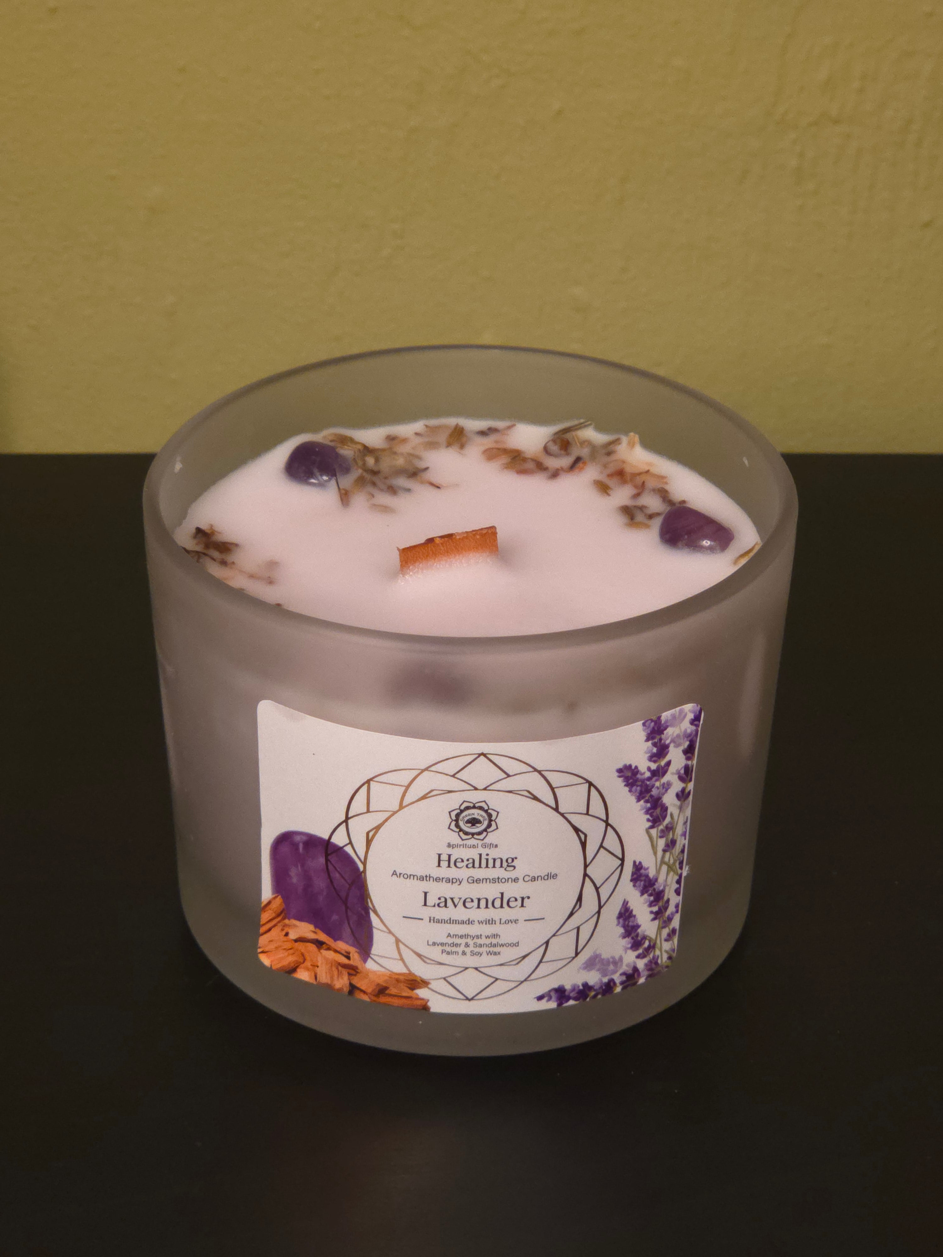 Healing Lavender – Edelsteen Kaars met Amethist & Lavendel