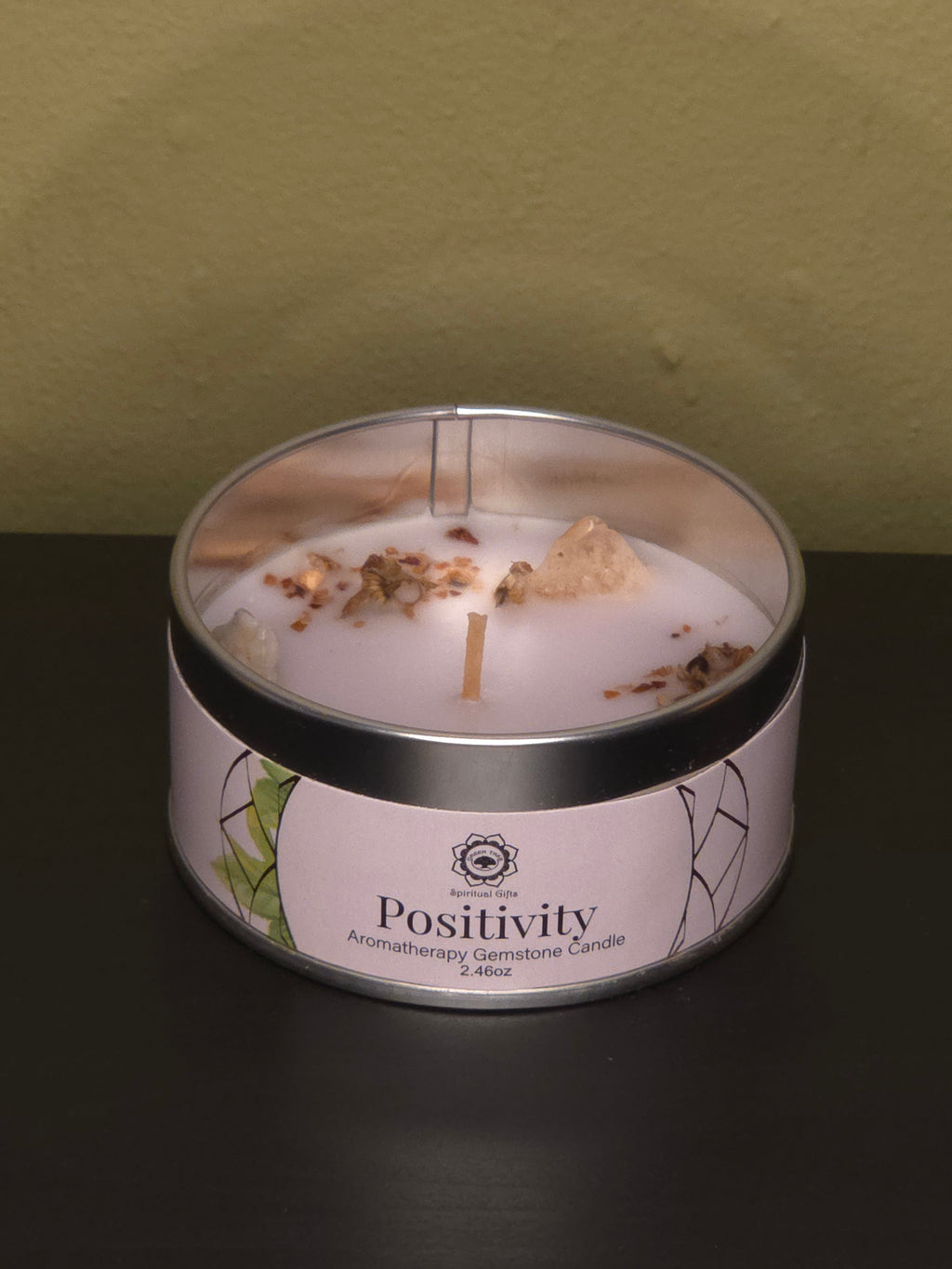 Positivity Travel Tin – Citrien/Gele Kwarts & Bloemen (70g)
