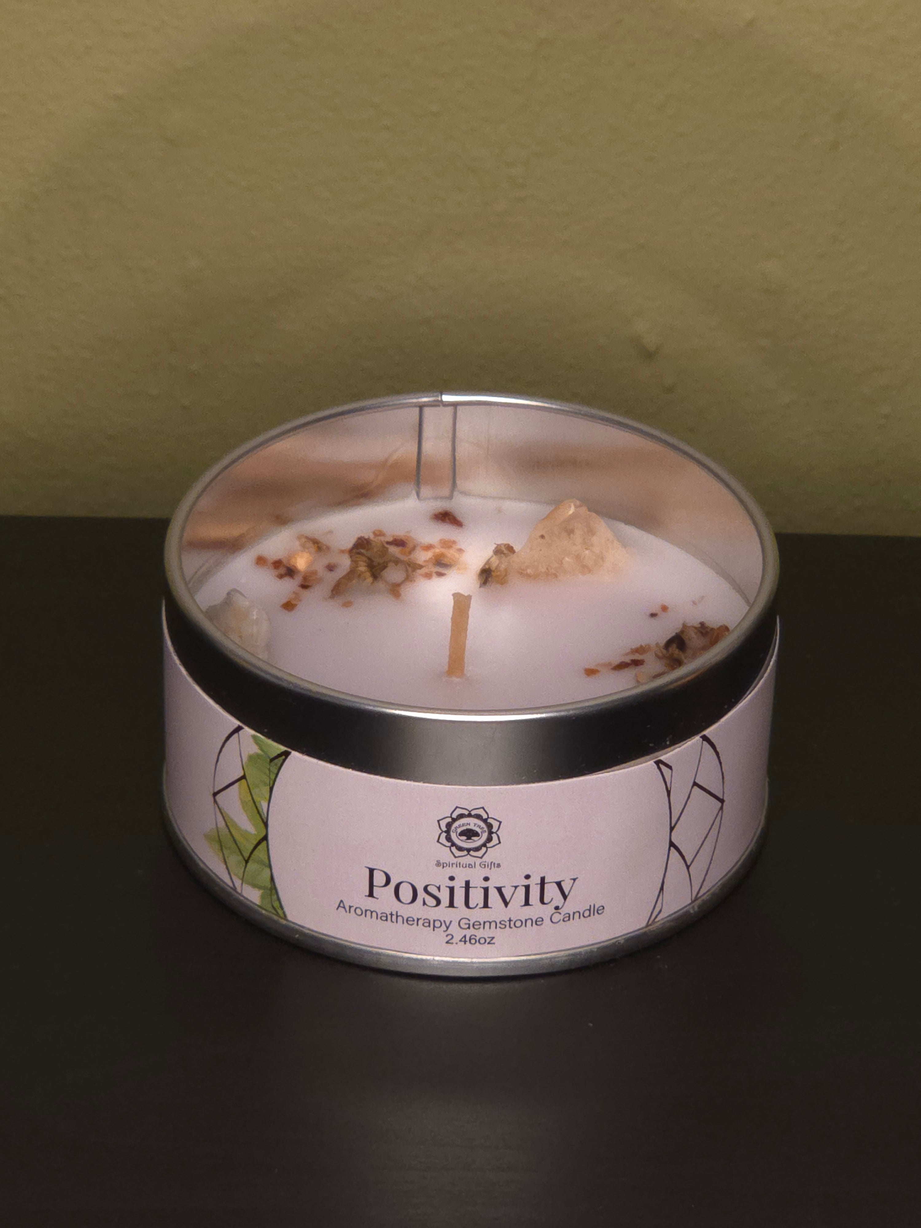 Positivity Travel Tin – Citrien/Gele Kwarts & Bloemen (70g)
