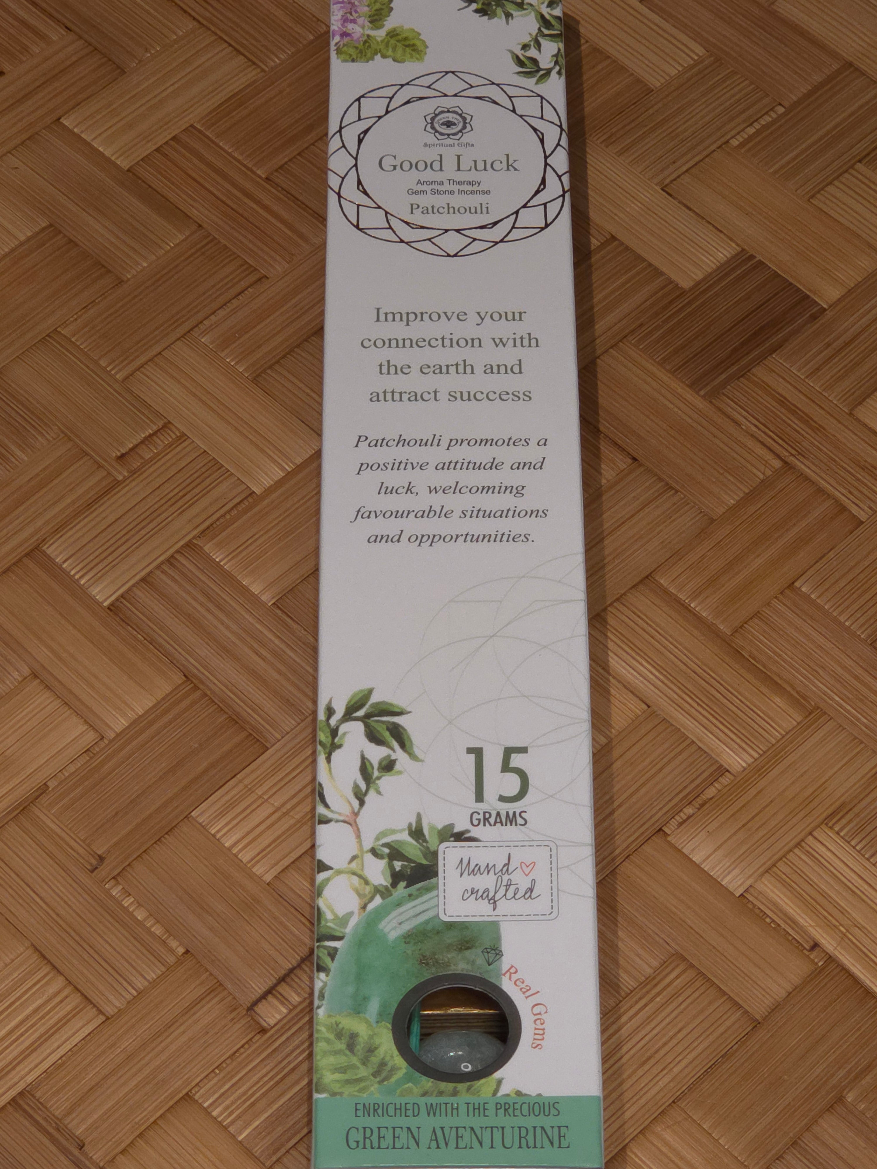 Good Luck Edelsteen Wierook – Patchouli & Groene Aventurijn
