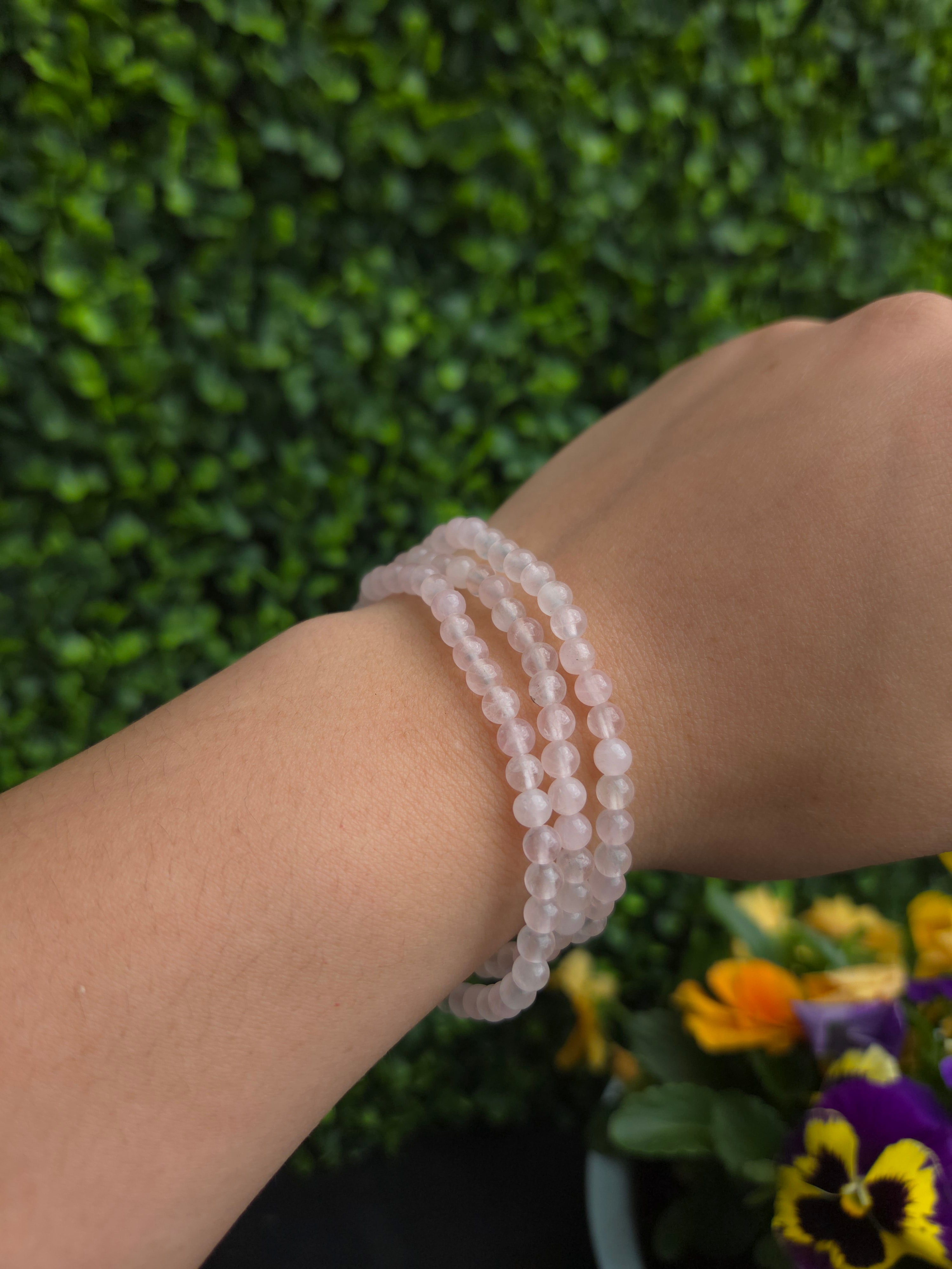 Rozenkwarts armband 4mm