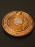 Houten Edelsteen Wierookhouder - Rozenkwarts